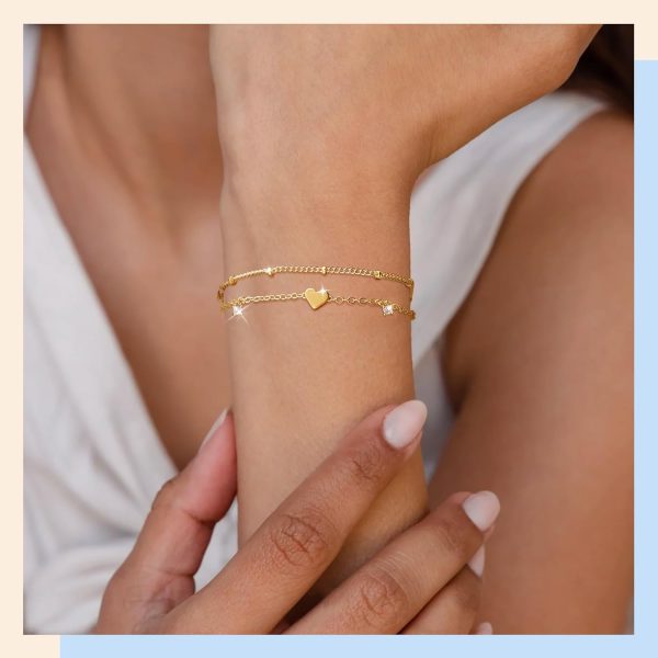 Gold Bracelets for Women, Dainty Gold Jewelry Gifts for Women, 14k Gold Bracelets for Women Non Tarnish, Trendy Gold Bracelet Waterproof, Gold Accessories for women - Image 8