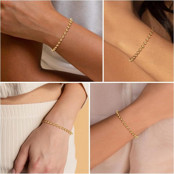 Gold Bracelets for Women, Dainty Gold Jewelry Gifts for Women, 14k Gold Bracelets for Women Non Tarnish, Trendy Gold Bracelet Waterproof, Gold Accessories for women - Image 13