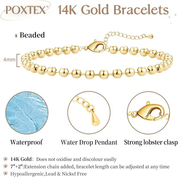 Gold Bracelets for Women, Dainty Gold Jewelry Gifts for Women, 14k Gold Bracelets for Women Non Tarnish, Trendy Gold Bracelet Waterproof, Gold Accessories for women - Image 14