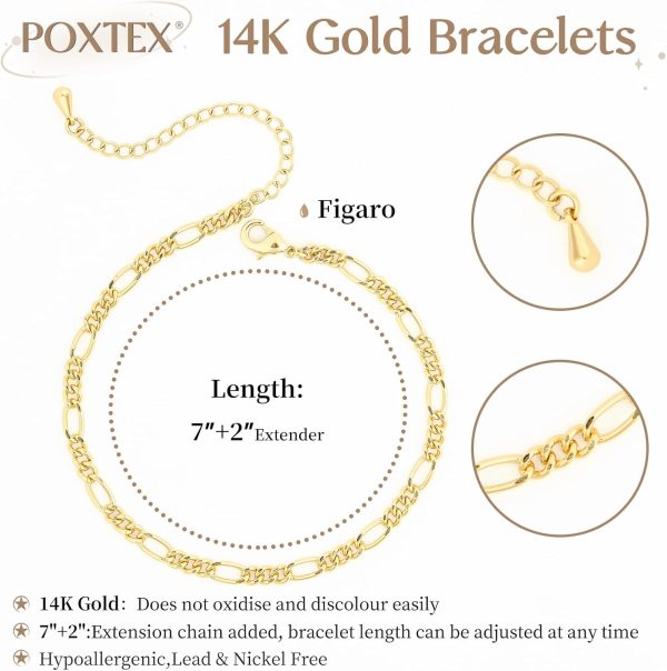 Gold Bracelets for Women, Dainty Gold Jewelry Gifts for Women, 14k Gold Bracelets for Women Non Tarnish, Trendy Gold Bracelet Waterproof, Gold Accessories for women - Image 30