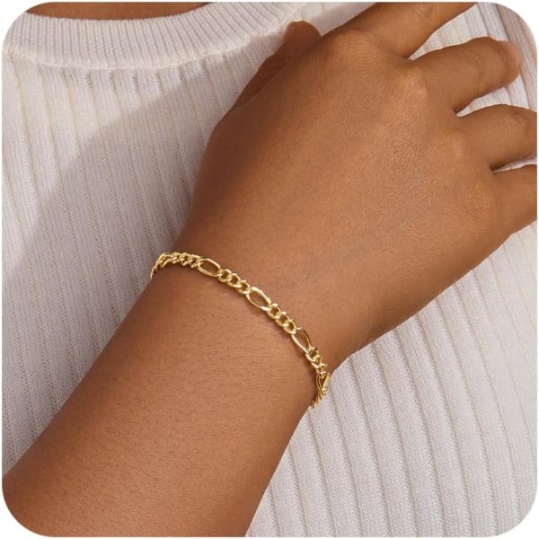 Gold Bracelets for Women, Dainty Gold Jewelry Gifts for Women, 14k Gold Bracelets for Women Non Tarnish, Trendy Gold Bracelet Waterproof, Gold Accessories for women - Image 32