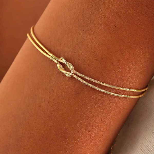 Gold Bracelets for Women, Dainty Gold Jewelry Gifts for Women, 14k Gold Bracelets for Women Non Tarnish, Trendy Gold Bracelet Waterproof, Gold Accessories for women - Image 41
