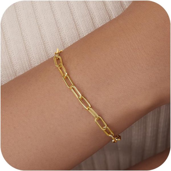 Gold Bracelets for Women, Dainty Gold Jewelry Gifts for Women, 14k Gold Bracelets for Women Non Tarnish, Trendy Gold Bracelet Waterproof, Gold Accessories for women - Image 42