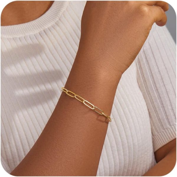 Gold Bracelets for Women, Dainty Gold Jewelry Gifts for Women, 14k Gold Bracelets for Women Non Tarnish, Trendy Gold Bracelet Waterproof, Gold Accessories for women - Image 48