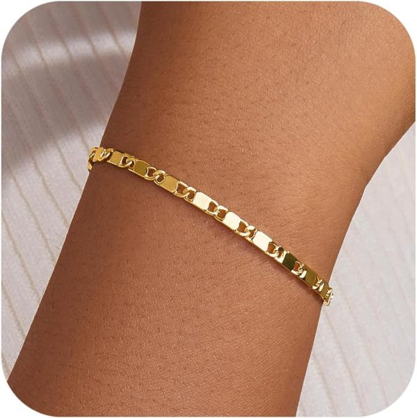 Gold Bracelets for Women, Dainty Gold Jewelry Gifts for Women, 14k Gold Bracelets for Women Non Tarnish, Trendy Gold Bracelet Waterproof, Gold Accessories for women - Image 49
