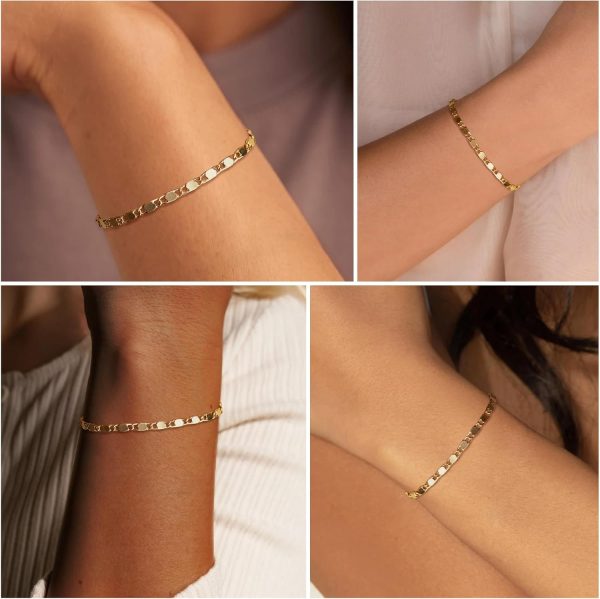 Gold Bracelets for Women, Dainty Gold Jewelry Gifts for Women, 14k Gold Bracelets for Women Non Tarnish, Trendy Gold Bracelet Waterproof, Gold Accessories for women - Image 52