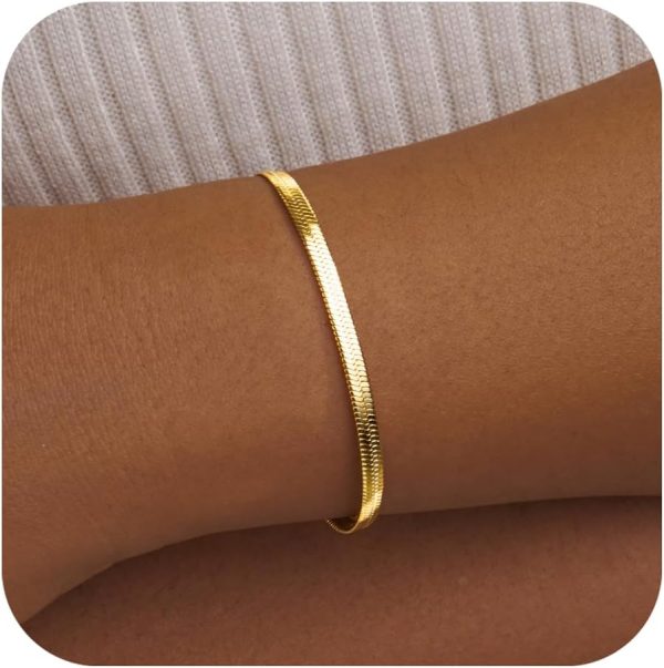Gold Bracelets for Women, Dainty Gold Jewelry Gifts for Women, 14k Gold Bracelets for Women Non Tarnish, Trendy Gold Bracelet Waterproof, Gold Accessories for women - Image 68