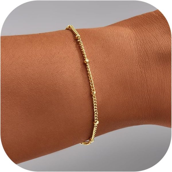 Gold Bracelets for Women, Dainty Gold Jewelry Gifts for Women, 14k Gold Bracelets for Women Non Tarnish, Trendy Gold Bracelet Waterproof, Gold Accessories for women - Image 87