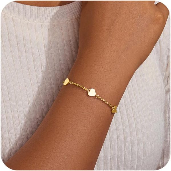 Gold Bracelets for Women, Dainty Gold Jewelry Gifts for Women, 14k Gold Bracelets for Women Non Tarnish, Trendy Gold Bracelet Waterproof, Gold Accessories for women - Image 88