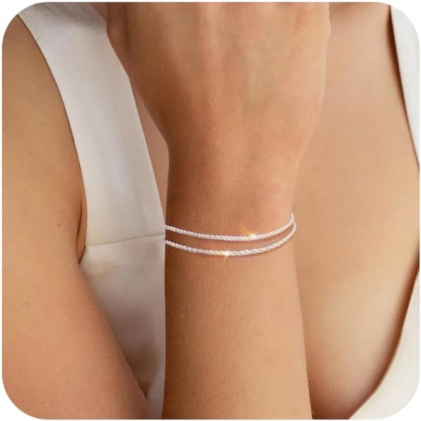 Gold Bracelets for Women, Dainty Gold Jewelry Gifts for Women, 14k Gold Bracelets for Women Non Tarnish, Trendy Gold Bracelet Waterproof, Gold Accessories for women - Image 95