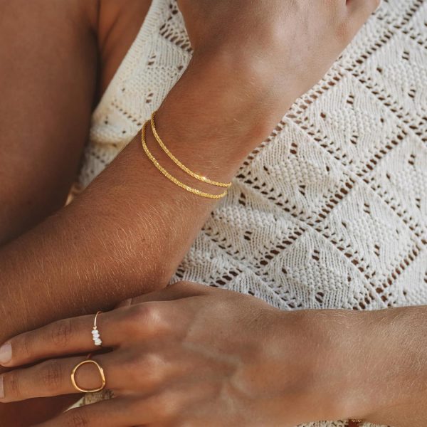 Gold Bracelets for Women, Dainty Gold Jewelry Gifts for Women, 14k Gold Bracelets for Women Non Tarnish, Trendy Gold Bracelet Waterproof, Gold Accessories for women - Image 106