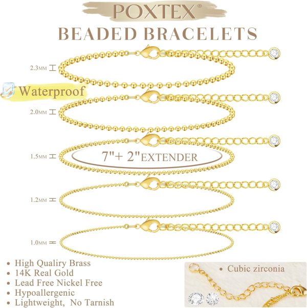 Gold Bracelets for Women,Dainty Bracelets Set for Women Trendy, Gold Bracelets Stack With Beaded, Cuban, Paperclip, Heart, Snake, Rope, Pearl, Cross, Hand Chain, Silver Jewelry Gifts for Women Christmas - Image 5