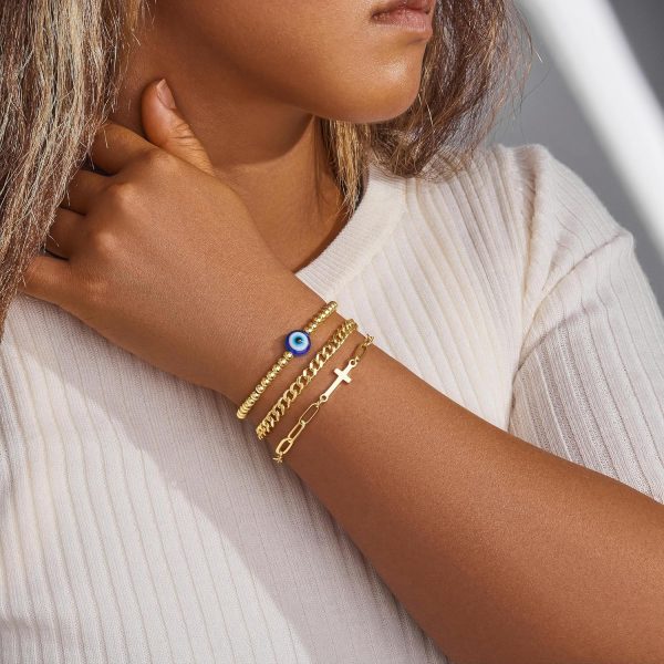 Gold Bracelets for Women,Dainty Bracelets Set for Women Trendy, Gold Bracelets Stack With Beaded, Cuban, Paperclip, Heart, Snake, Rope, Pearl, Cross, Hand Chain, Silver Jewelry Gifts for Women Christmas - Image 20