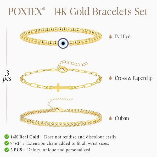 Gold Bracelets for Women,Dainty Bracelets Set for Women Trendy, Gold Bracelets Stack With Beaded, Cuban, Paperclip, Heart, Snake, Rope, Pearl, Cross, Hand Chain, Silver Jewelry Gifts for Women Christmas - Image 21
