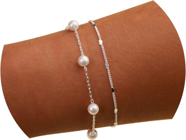 Gold Bracelets for Women,Dainty Bracelets Set for Women Trendy, Gold Bracelets Stack With Beaded, Cuban, Paperclip, Heart, Snake, Rope, Pearl, Cross, Hand Chain, Silver Jewelry Gifts for Women Christmas - Image 31