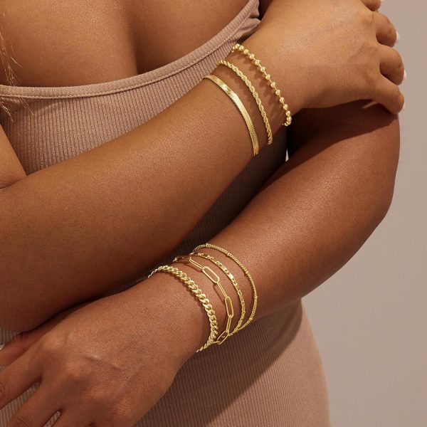 Gold Bracelets for Women,Dainty Bracelets Set for Women Trendy, Gold Bracelets Stack With Beaded, Cuban, Paperclip, Heart, Snake, Rope, Pearl, Cross, Hand Chain, Silver Jewelry Gifts for Women Christmas - Image 41