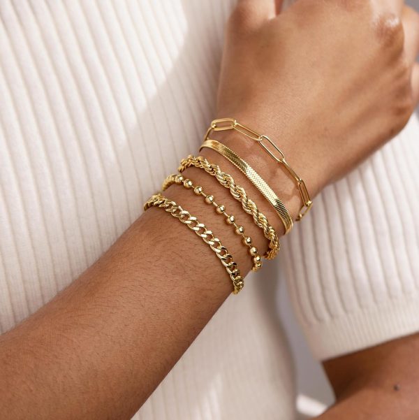 Gold Bracelets for Women,Dainty Bracelets Set for Women Trendy, Gold Bracelets Stack With Beaded, Cuban, Paperclip, Heart, Snake, Rope, Pearl, Cross, Hand Chain, Silver Jewelry Gifts for Women Christmas - Image 48