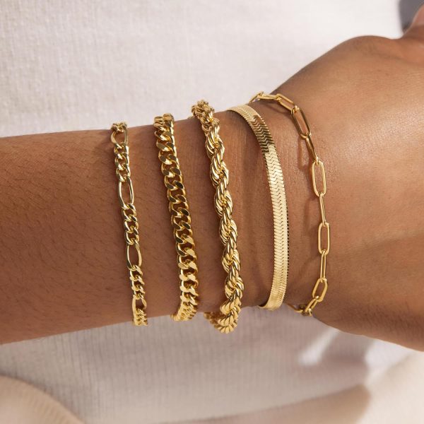 Gold Bracelets for Women,Dainty Bracelets Set for Women Trendy, Gold Bracelets Stack With Beaded, Cuban, Paperclip, Heart, Snake, Rope, Pearl, Cross, Hand Chain, Silver Jewelry Gifts for Women Christmas - Image 61