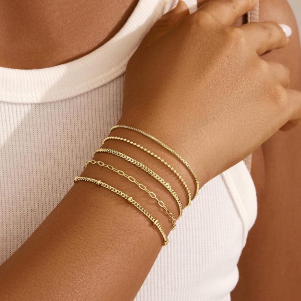 Gold Bracelets for Women,Dainty Bracelets Set for Women Trendy, Gold Bracelets Stack With Beaded, Cuban, Paperclip, Heart, Snake, Rope, Pearl, Cross, Hand Chain, Silver Jewelry Gifts for Women Christmas - Image 77