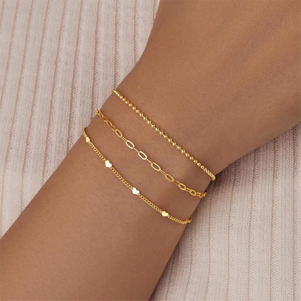 Gold Bracelets for Women,Dainty Bracelets Set for Women Trendy, Gold Bracelets Stack With Beaded, Cuban, Paperclip, Heart, Snake, Rope, Pearl, Cross, Hand Chain, Silver Jewelry Gifts for Women Christmas - Image 84