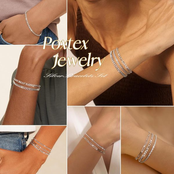 Gold Bracelets for Women,Dainty Bracelets Set for Women Trendy, Gold Bracelets Stack With Beaded, Cuban, Paperclip, Heart, Snake, Rope, Pearl, Cross, Hand Chain, Silver Jewelry Gifts for Women Christmas - Image 94