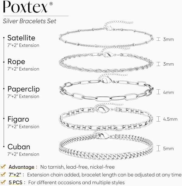 Gold Bracelets for Women,Dainty Bracelets Set for Women Trendy, Gold Bracelets Stack With Beaded, Cuban, Paperclip, Heart, Snake, Rope, Pearl, Cross, Hand Chain, Silver Jewelry Gifts for Women Christmas - Image 95