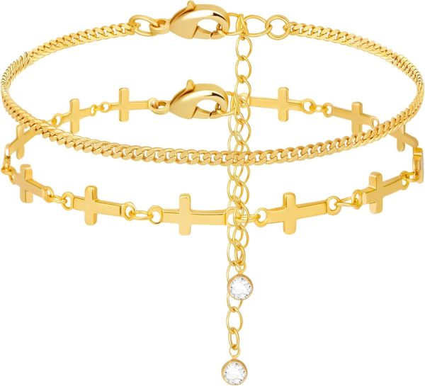 Gold Bracelets for Women,Dainty Bracelets Set for Women Trendy, Gold Bracelets Stack With Beaded, Cuban, Paperclip, Heart, Snake, Rope, Pearl, Cross, Hand Chain, Silver Jewelry Gifts for Women Christmas - Image 97