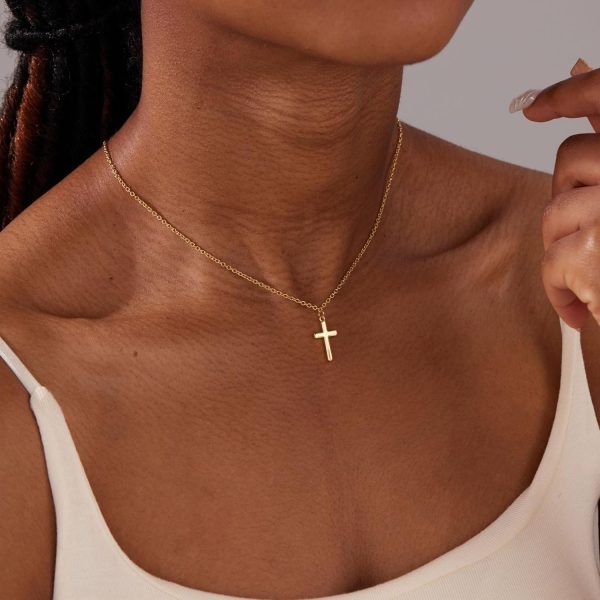 Cross Necklace for Women, Dainty14K Real Gold Silver Plated Cross Choker Pendant Jewelry Non Tarnish Waterproof Trendy Cute Simple Small Necklace Easter Christian Baptism Religious Faith Jewelry Gifts - Image 9