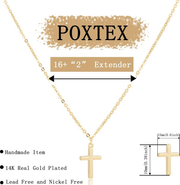 Cross Necklace for Women, Dainty14K Real Gold Silver Plated Cross Choker Pendant Jewelry Non Tarnish Waterproof Trendy Cute Simple Small Necklace Easter Christian Baptism Religious Faith Jewelry Gifts - Image 11