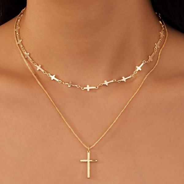 Cross Necklace for Women, Dainty14K Real Gold Silver Plated Cross Choker Pendant Jewelry Non Tarnish Waterproof Trendy Cute Simple Small Necklace Easter Christian Baptism Religious Faith Jewelry Gifts - Image 30