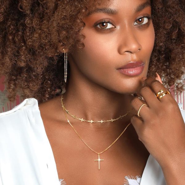 Cross Necklace for Women, Dainty14K Real Gold Silver Plated Cross Choker Pendant Jewelry Non Tarnish Waterproof Trendy Cute Simple Small Necklace Easter Christian Baptism Religious Faith Jewelry Gifts - Image 31