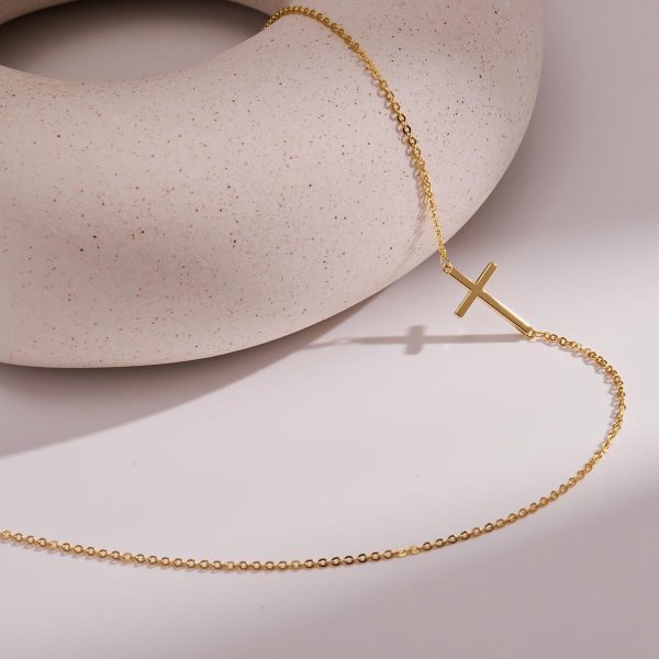 Cross Necklace for Women, Dainty14K Real Gold Silver Plated Cross Choker Pendant Jewelry Non Tarnish Waterproof Trendy Cute Simple Small Necklace Easter Christian Baptism Religious Faith Jewelry Gifts - Image 38