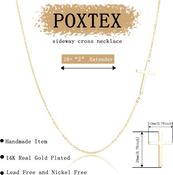 Cross Necklace for Women, Dainty14K Real Gold Silver Plated Cross Choker Pendant Jewelry Non Tarnish Waterproof Trendy Cute Simple Small Necklace Easter Christian Baptism Religious Faith Jewelry Gifts - Image 39