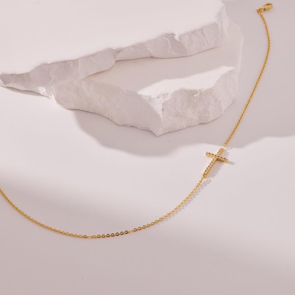 Cross Necklace for Women, Dainty14K Real Gold Silver Plated Cross Choker Pendant Jewelry Non Tarnish Waterproof Trendy Cute Simple Small Necklace Easter Christian Baptism Religious Faith Jewelry Gifts - Image 45