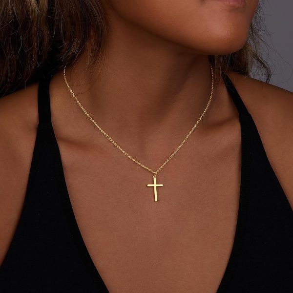 Cross Necklace for Women, Dainty14K Real Gold Silver Plated Cross Choker Pendant Jewelry Non Tarnish Waterproof Trendy Cute Simple Small Necklace Easter Christian Baptism Religious Faith Jewelry Gifts - Image 49