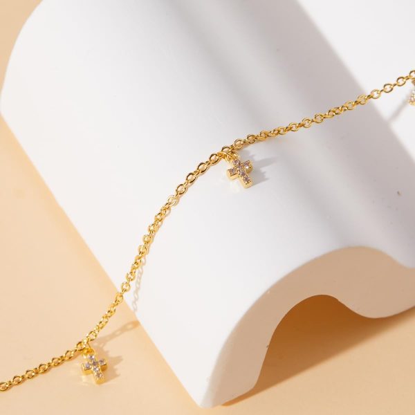 Cross Necklace for Women, Dainty14K Real Gold Silver Plated Cross Choker Pendant Jewelry Non Tarnish Waterproof Trendy Cute Simple Small Necklace Easter Christian Baptism Religious Faith Jewelry Gifts - Image 57