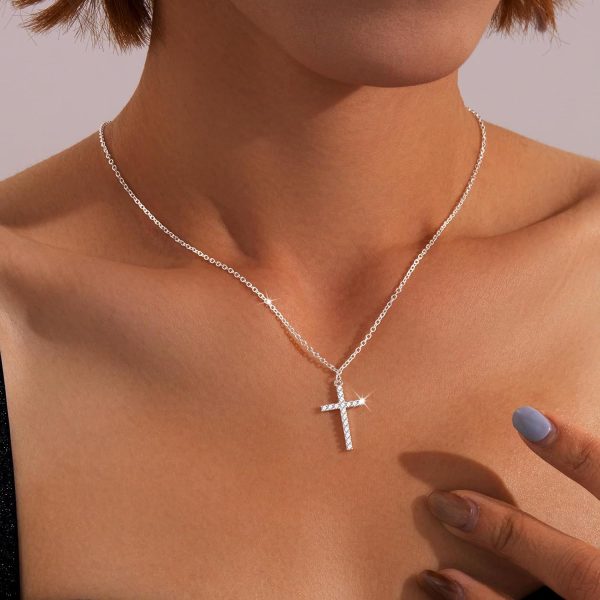 Cross Necklace for Women, Dainty14K Real Gold Silver Plated Cross Choker Pendant Jewelry Non Tarnish Waterproof Trendy Cute Simple Small Necklace Easter Christian Baptism Religious Faith Jewelry Gifts - Image 64