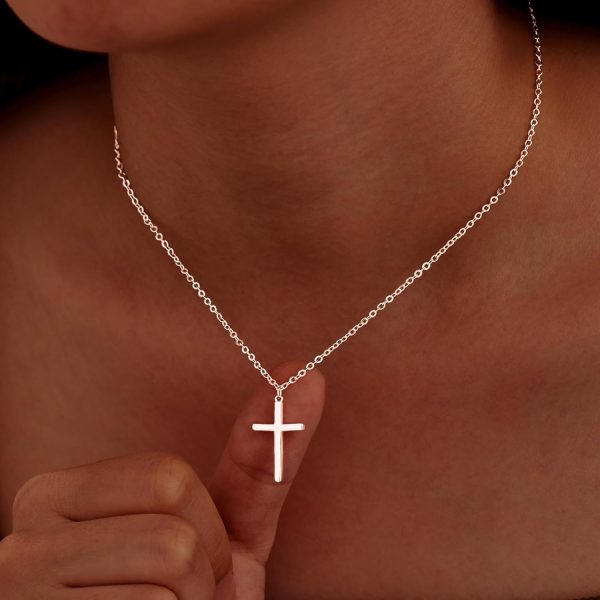 Cross Necklace for Women, Dainty14K Real Gold Silver Plated Cross Choker Pendant Jewelry Non Tarnish Waterproof Trendy Cute Simple Small Necklace Easter Christian Baptism Religious Faith Jewelry Gifts - Image 81