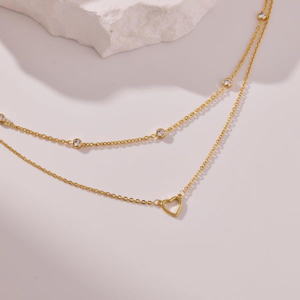 Heart Necklaces for Women, Dainty 14K Gold/Silver Plated Necklace Cute Tiny Gold Diamond Infiniy Heart Pendant Jewelry, Ideal Gifts for Mothers Day Valentines Day Birthday Christmas Graduation - Image 5