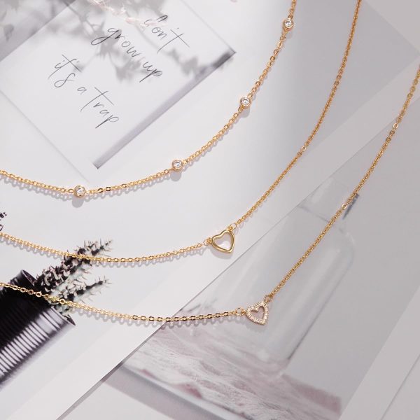 Heart Necklaces for Women, Dainty 14K Gold/Silver Plated Necklace Cute Tiny Gold Diamond Infiniy Heart Pendant Jewelry, Ideal Gifts for Mothers Day Valentines Day Birthday Christmas Graduation - Image 7