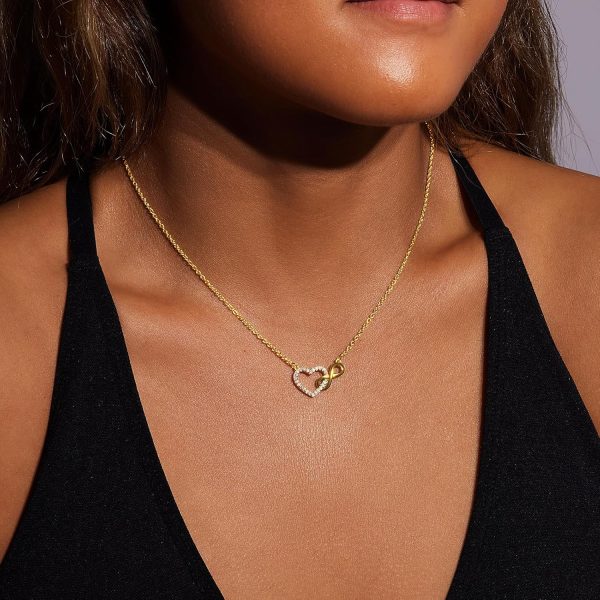 Heart Necklaces for Women, Dainty 14K Gold/Silver Plated Necklace Cute Tiny Gold Diamond Infiniy Heart Pendant Jewelry, Ideal Gifts for Mothers Day Valentines Day Birthday Christmas Graduation - Image 10