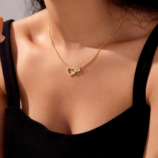 Heart Necklaces for Women, Dainty 14K Gold/Silver Plated Necklace Cute Tiny Gold Diamond Infiniy Heart Pendant Jewelry, Ideal Gifts for Mothers Day Valentines Day Birthday Christmas Graduation - Image 11