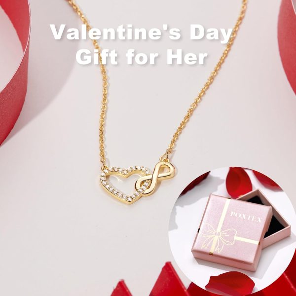 Heart Necklaces for Women, Dainty 14K Gold/Silver Plated Necklace Cute Tiny Gold Diamond Infiniy Heart Pendant Jewelry, Ideal Gifts for Mothers Day Valentines Day Birthday Christmas Graduation - Image 13