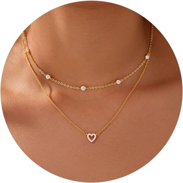 Heart Necklaces for Women, Dainty 14K Gold/Silver Plated Necklace Cute Tiny Gold Diamond Infiniy Heart Pendant Jewelry, Ideal Gifts for Mothers Day Valentines Day Birthday Christmas Graduation - Image 22