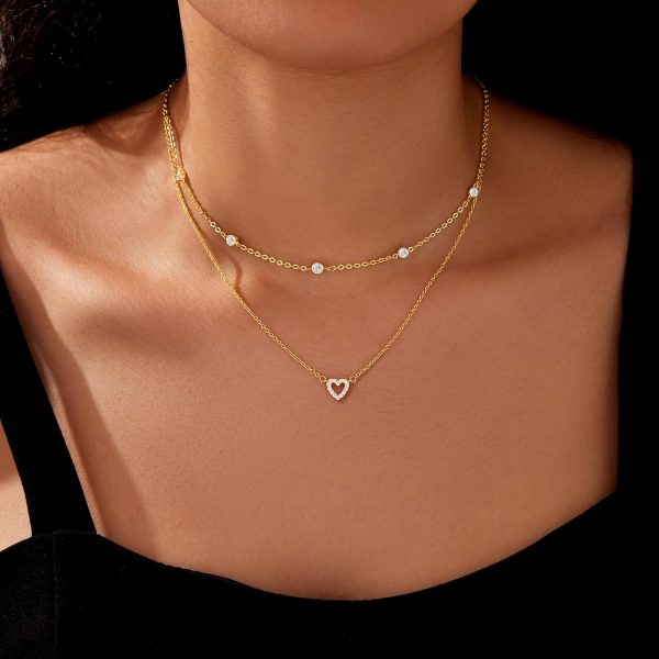 Heart Necklaces for Women, Dainty 14K Gold/Silver Plated Necklace Cute Tiny Gold Diamond Infiniy Heart Pendant Jewelry, Ideal Gifts for Mothers Day Valentines Day Birthday Christmas Graduation - Image 23