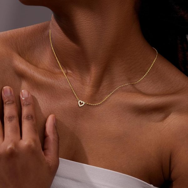 Heart Necklaces for Women, Dainty 14K Gold/Silver Plated Necklace Cute Tiny Gold Diamond Infiniy Heart Pendant Jewelry, Ideal Gifts for Mothers Day Valentines Day Birthday Christmas Graduation - Image 26