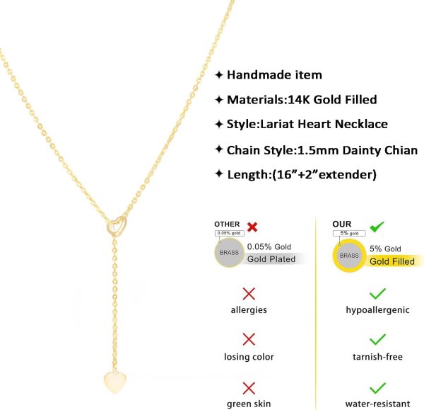 Heart Necklaces for Women, Dainty 14K Gold/Silver Plated Necklace Cute Tiny Gold Diamond Infiniy Heart Pendant Jewelry, Ideal Gifts for Mothers Day Valentines Day Birthday Christmas Graduation - Image 32