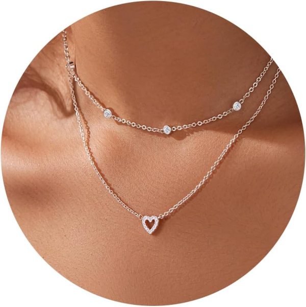 Heart Necklaces for Women, Dainty 14K Gold/Silver Plated Necklace Cute Tiny Gold Diamond Infiniy Heart Pendant Jewelry, Ideal Gifts for Mothers Day Valentines Day Birthday Christmas Graduation - Image 34