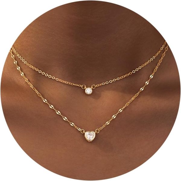 Heart Necklaces for Women, Dainty 14K Gold/Silver Plated Necklace Cute Tiny Gold Diamond Infiniy Heart Pendant Jewelry, Ideal Gifts for Mothers Day Valentines Day Birthday Christmas Graduation - Image 45