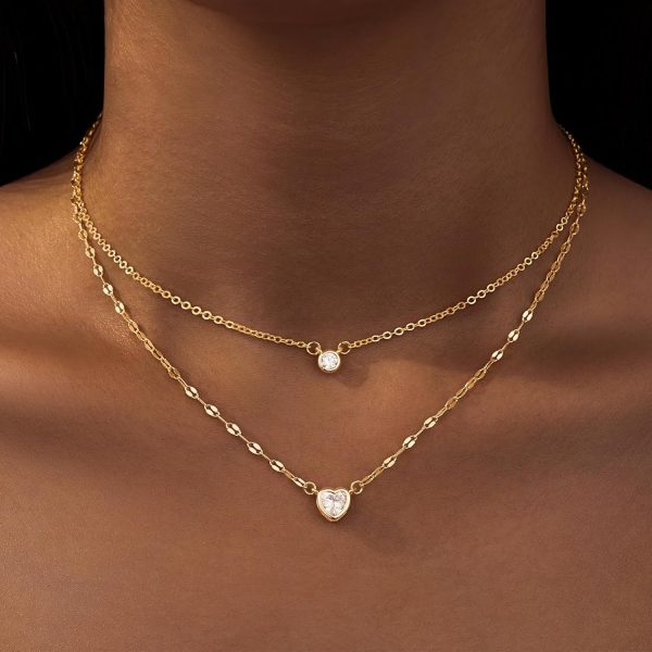 Heart Necklaces for Women, Dainty 14K Gold/Silver Plated Necklace Cute Tiny Gold Diamond Infiniy Heart Pendant Jewelry, Ideal Gifts for Mothers Day Valentines Day Birthday Christmas Graduation - Image 46